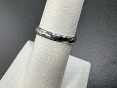 14k White Solid Gold 3mm Domed Plain Men's Women's Wedding Band Size 5