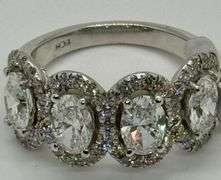 14K White Gold Oval Cut Lab Diamond Wedding Band