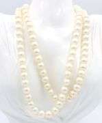 Set of white freshwater pearl double strand necklace and matching bracelet