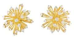 2.00ctw Diamond Firework Omega Back Earrings in 18K