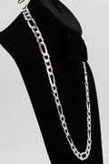 Men's 11mm Solid .925 Sterling Silver Flat Figaro Chain Link Italy Necklace 18"
