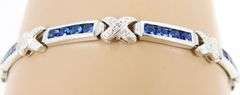 Sterling Sapphires & Diamond Accents Bracelet, 8 In.