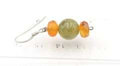 Set of Amber and Jade necklace with dangle earrings