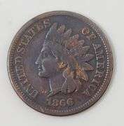 1866 Indian Head Cent Double Die Obverse FS-101, Circulated