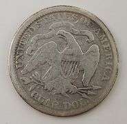 1876 Seated Liberty Quarter, Cleaned