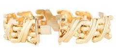 Polished Fancy Wide Link Bracelet in 14K