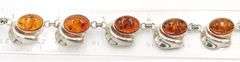Lot of 2 Vintage 925 sterling silver Amber bracelets
