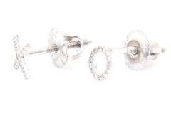 14kt White gold XO diamond stud earrings