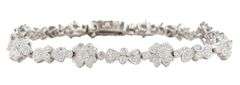 1.25ctw Diamond Flower Station Bracelet in 18K