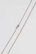 14k White Gold Solid Singapore Chain Rope Twisted Curb Link 1.4mm Necklace 20"