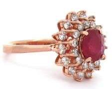 Effy 2.75ct Ruby and 1.10ctw Diamond Double Starburst Frame Ring in 14K