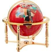 21-Inch Red Lapis Gemstone Globe