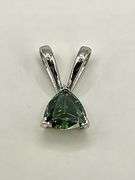 Sparkling 3.3 Ct VVs1 Dark Blue-Green Moissanite Pendant