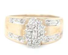 10kt Yellow gold diamond cluster ring