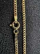 10k Yellow Gold Solid Curb Chain 2mm Link Necklace 16"