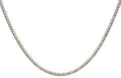 New 11.0ctw Round Diamond Prong Set Tennis Necklace in 14K