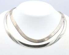 Group lot of 2 Vintage 925 sterling silver omega necklaces
