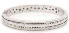 0.15ctw Diamond Double Rope Satin Finished Bangle Bracelet in 18K