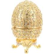 Jewelry Egg with Rhinestones Trinket Box