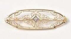 Gorgeous Diamond Pin in 10K Yellow Gold
