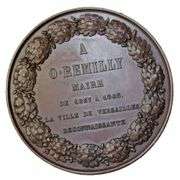 1848 France Versailles Service Award Bronze Medal