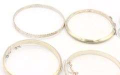 Group lot of 5 Vintage 925 sterling silver bangles