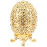 Jewelry Egg with Rhinestones Trinket Box
