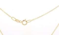 14kt Yellow gold oval amethyst basket wave pendant on chain
