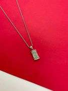 CERTIFIED 14K WHITE GOLD DIAMOND PENDANT WITH NECKLACE