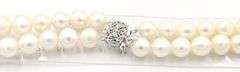 Set of white freshwater pearl double strand necklace and matching bracelet