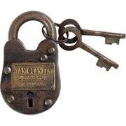 Cast Iron San Quentin Prison Padlock with Keys