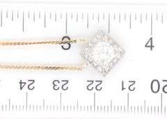 14kt Yellow gold 0.95ct European cut diamond necklace