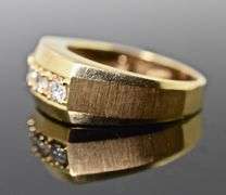 Classy 14K Yellow Gold Man's 1/2 Ct. T. W. Diamond Ring