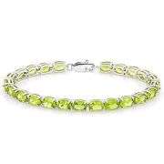 18 CARAT (23 PCS) OVAL SHAPE PERIDOT 925 STERLING SILVER BRACELET