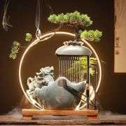 Ceramic Tabletop Waterfall with Mist & LED Light