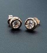 14 Kt Rose Gold Plated 1 Ctw Fire Moissanite Earrings