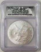 MS70 2021 American Silver Eagle Type 2 ICG In Wood Box