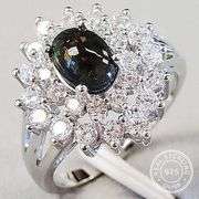 GENUINE ETHIOPIAN BLACK OPAL & CZ 0.50 CT GENUINE BLACK ETHIOPIAN OPAL 925 STERLING SILVER RING