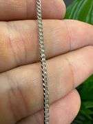 14k White Gold Solid Curb Link Chain 2mm Necklace 24"