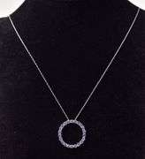 Amazing Iolite Circle Pendant Necklace in 10K Yellow Gold