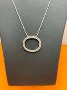 CERTIFIED 14K WHITE GOLD DIAMOND CHAIN AND PENDANT