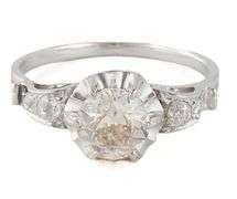 Vintage 1.55ctw European Cut Diamond Heirloom Engagement Ring in Platinum