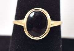 Elegant 10K Yellow Gold Black Onyx Gemstone Ring