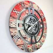 36-Inch Red Gears Wall Clock