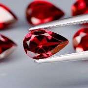 Top color 6.10ct cherry red Mozambique Garnet set