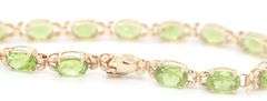 14kt Yellow gold oval Peridot tennis bracelet