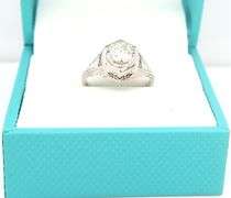 18k White Gold Diamond Filigree Ring