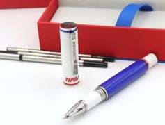Montegrappa NASA Atlantis Ballpoint  Pen Resin Blue  With Box & 3 Balpoint Pen Refills