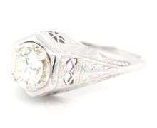 18k White Gold Diamond Filigree Ring