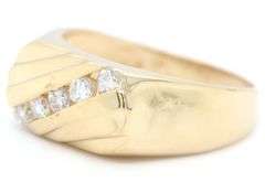 14kt Yellow gold 0.50ctw diamond Gent's ring